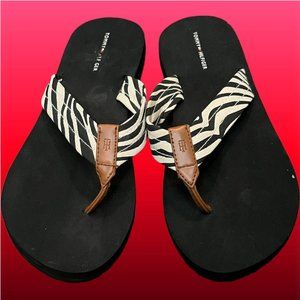 Tommy Hilfiger Zebra Print Flip Flops